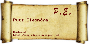 Putz Eleonóra névjegykártya